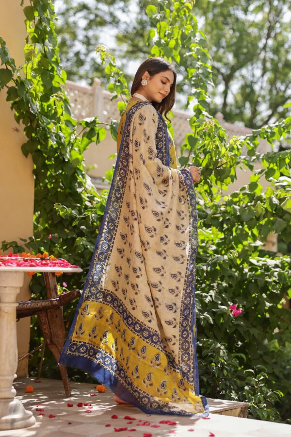 "Jalsa" Bagru Hand Block Printed Chanderi Suit Set(3pc) - Image 6