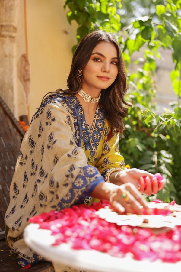 "Jalsa" Bagru Hand Block Printed Chanderi Suit Set(3pc) - Image 8