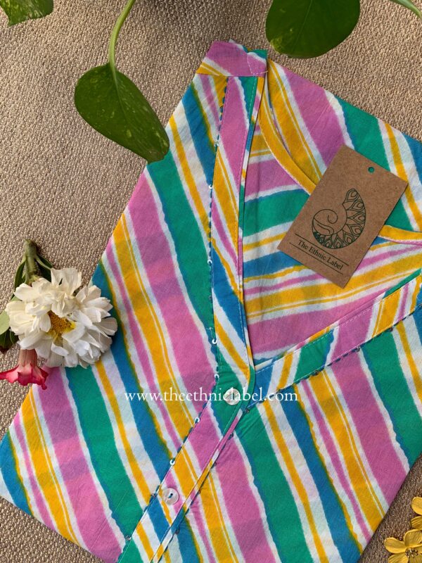 "Chitrali" Lehriya Cotton kurta - Image 4