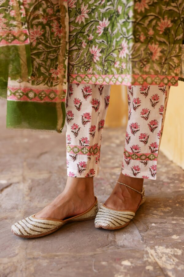 "Zarq" Hand Block Printed Chanderi Suit Set(3pc) - Image 7