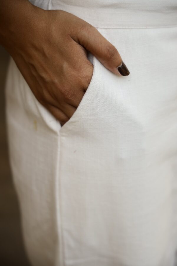 Slub cotton Straight Pants - Image 4