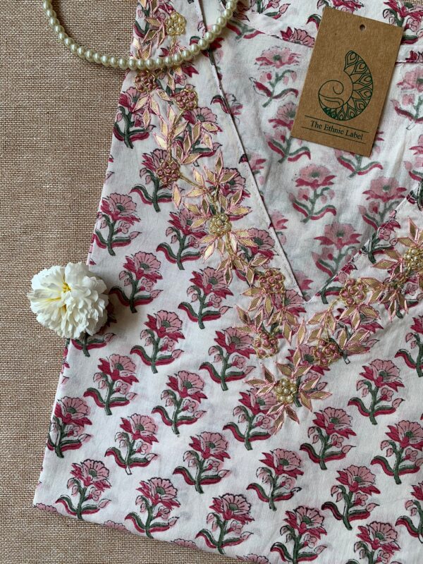 "Ujala" Hand Work Cotton kurta - Image 2
