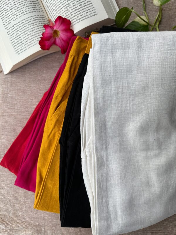 Slub cotton Straight Pants - Image 5