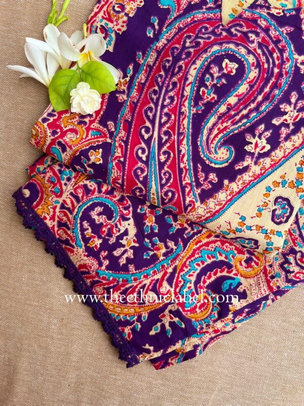 "Sarika" Purple Cotton Kurta Set(2pc) - Image 4