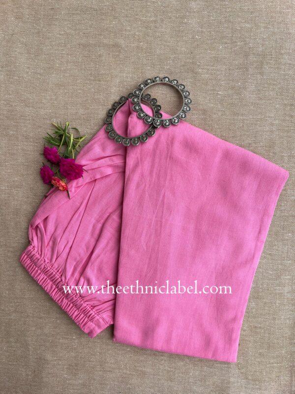 Pink Flex Cotton Straight Pants - Image 2