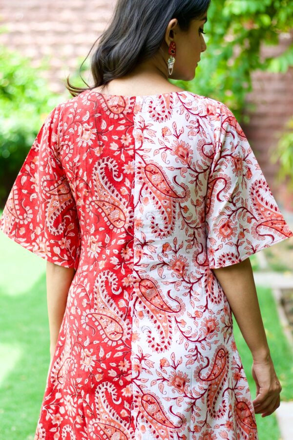 Red White 'Posh' Paisley Print Cotton Dress - Image 5
