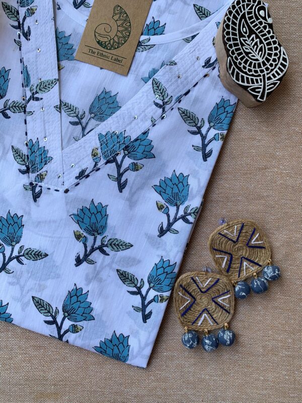 "Yami" Hand Block Printed Cotton kurta - Image 4