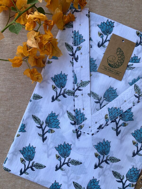 "Yami" Hand Block Printed Cotton kurta - Image 3