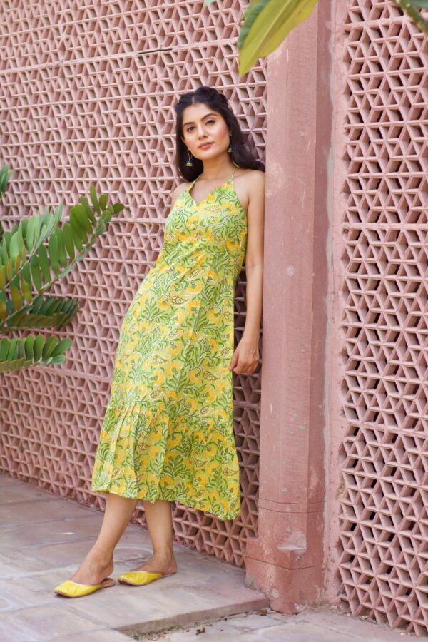 Green Paisley 'Grace' Pure Cotton Dress - Image 2