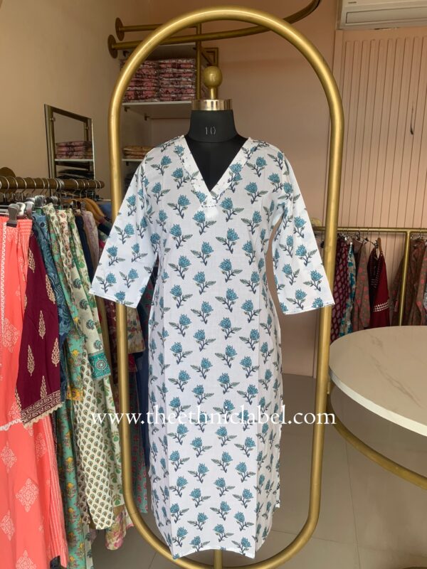 "Yami" Hand Block Printed Cotton kurta - Image 2