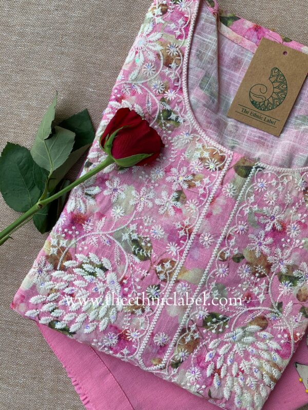 "Panaah" Chikankari Kurta with Pants (2pc) - Image 2