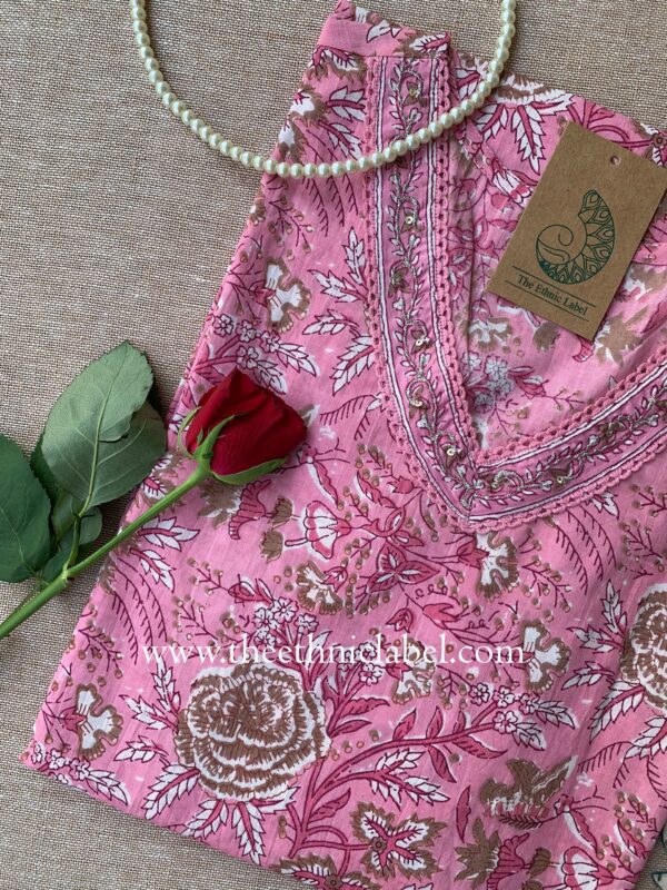 "Kalaa" Hand Block Printed Cotton kurta - Image 3