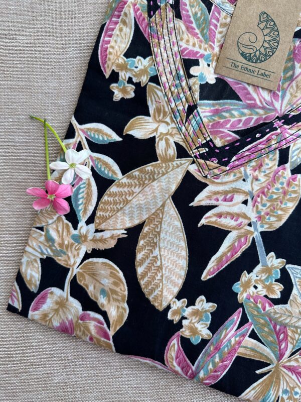 Aanya Floral Hand Block Printed Cotton kurta - Image 2