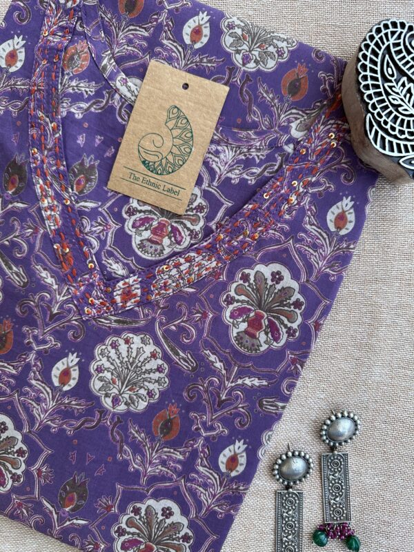 Moira Hand Block Printed Cotton kurta - XXL - Image 2