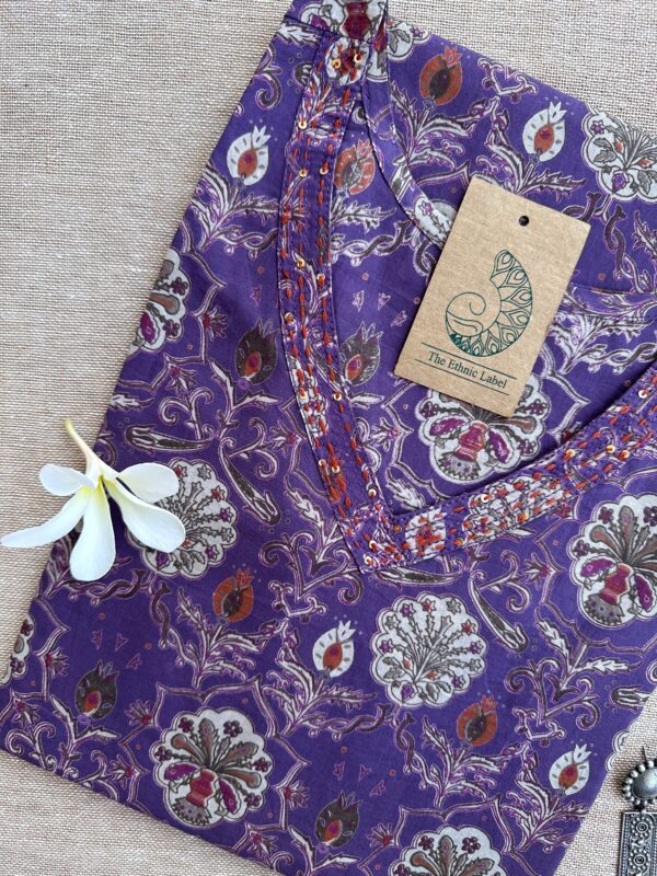 Moira Hand Block Printed Cotton kurta - XXL - Image 3