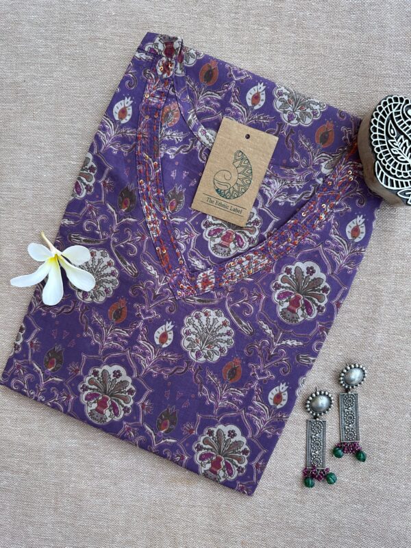 Moira Hand Block Printed Cotton kurta - XXL