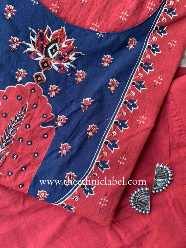 "Barkha" Jhanrokha Cotton Kurta Set(3pc) - Image 3