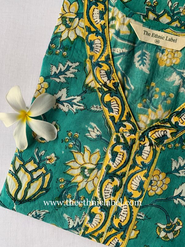 "Sarah" Sea Green Cotton Kurta - Image 6