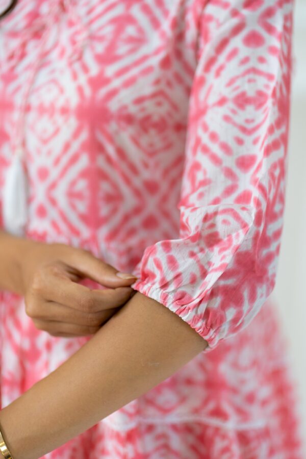 Vibrant Tie & Dye Laced Cotton dress - Image 6