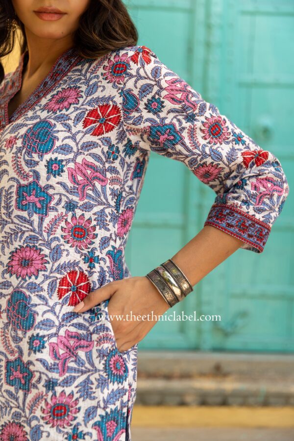 "Sunaina" Floral Cotton kurta - Image 7