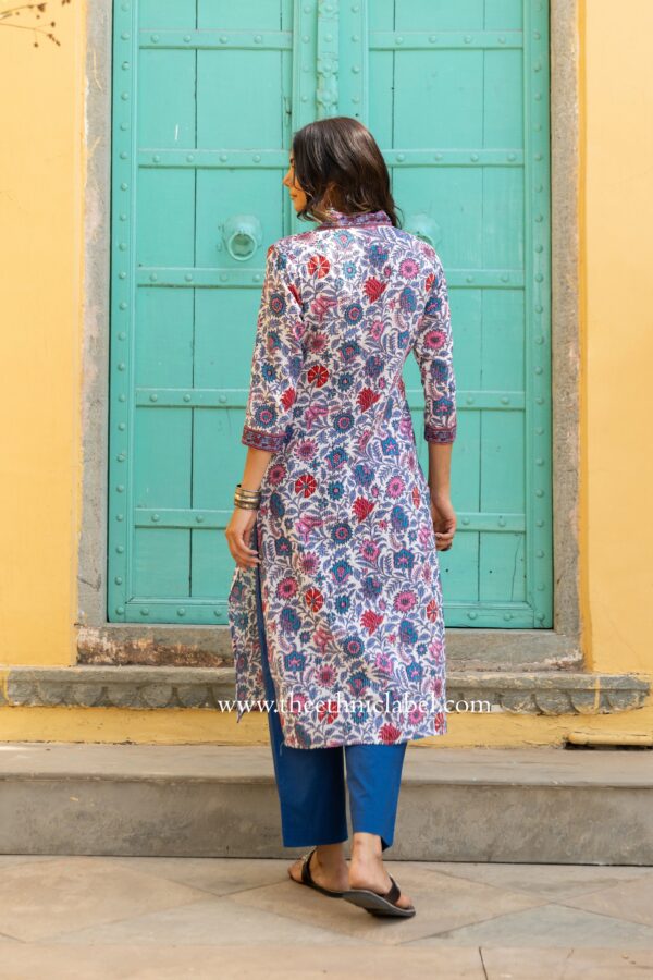 "Sunaina" Floral Cotton kurta - Image 8