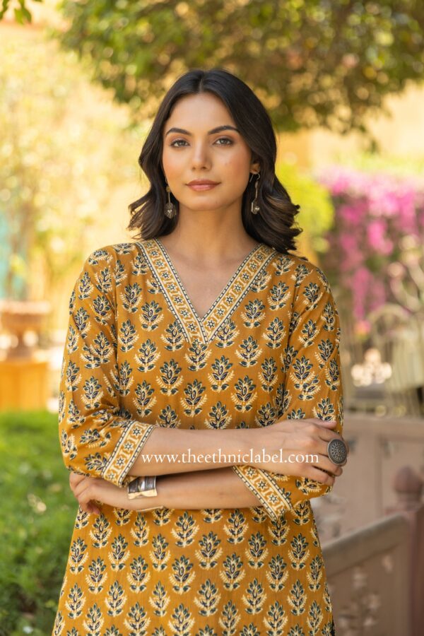 "Rutvi" Hand Block Printed Cotton kurta - Image 2