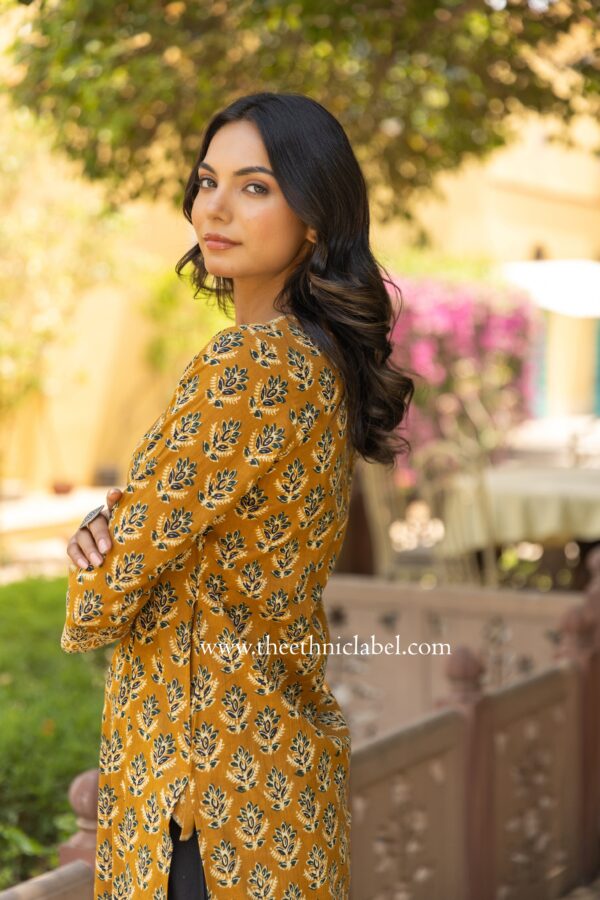 "Rutvi" Hand Block Printed Cotton kurta - Image 6