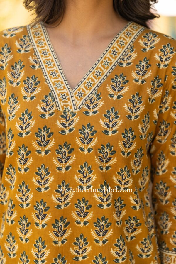 "Rutvi" Hand Block Printed Cotton kurta - Image 4