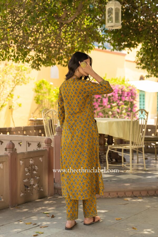 "Tatva" A line Hand Block Printed Cotton Co-ord set (2 pc) - Image 7