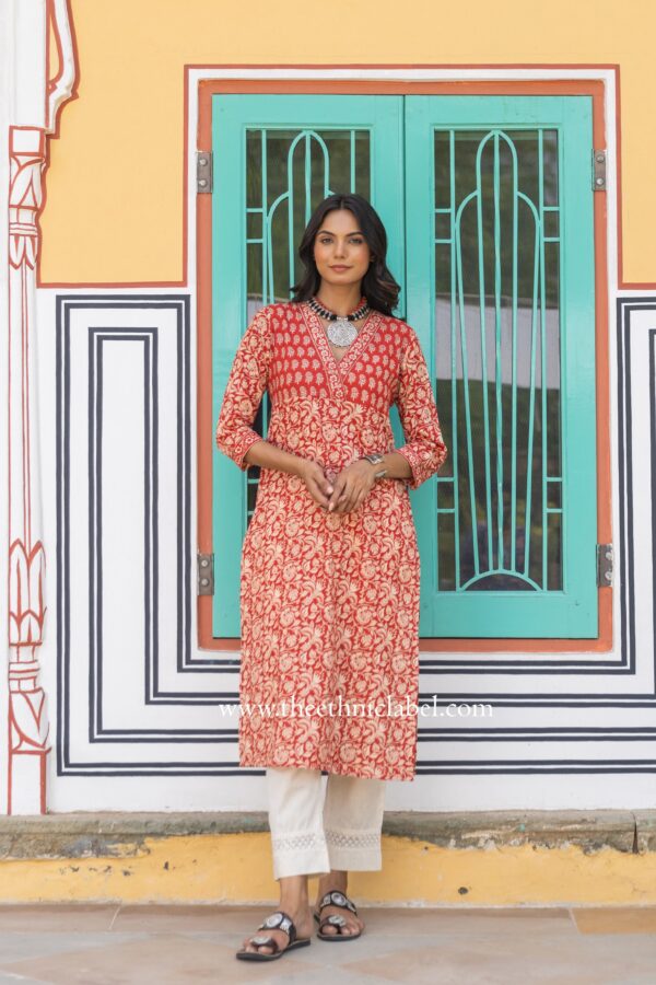 "Sanskriti" Bagru Cotton kurta - Image 6