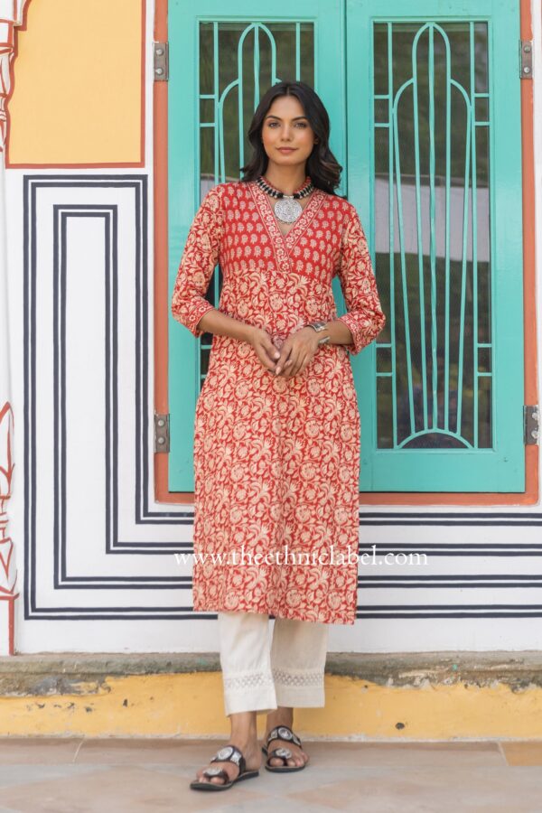 "Sanskriti" Bagru Cotton kurta - Image 8