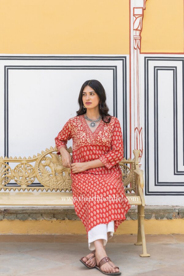 "Aakriti" Bagru Cotton kurta - Image 2