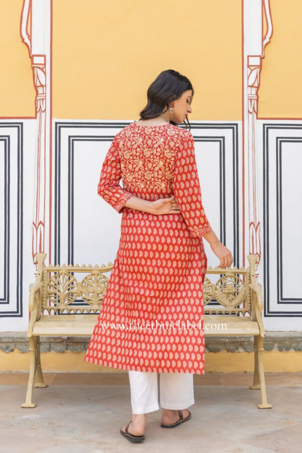 "Aakriti" Bagru Cotton kurta - Image 3