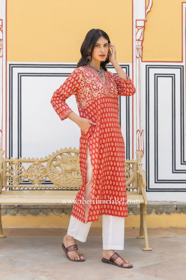 "Aakriti" Bagru Cotton kurta - Image 7