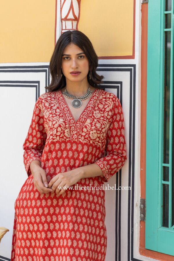 "Aakriti" Bagru Cotton kurta - Image 6