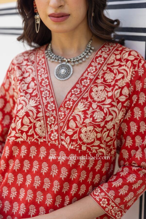"Aakriti" Bagru Cotton kurta - Image 5