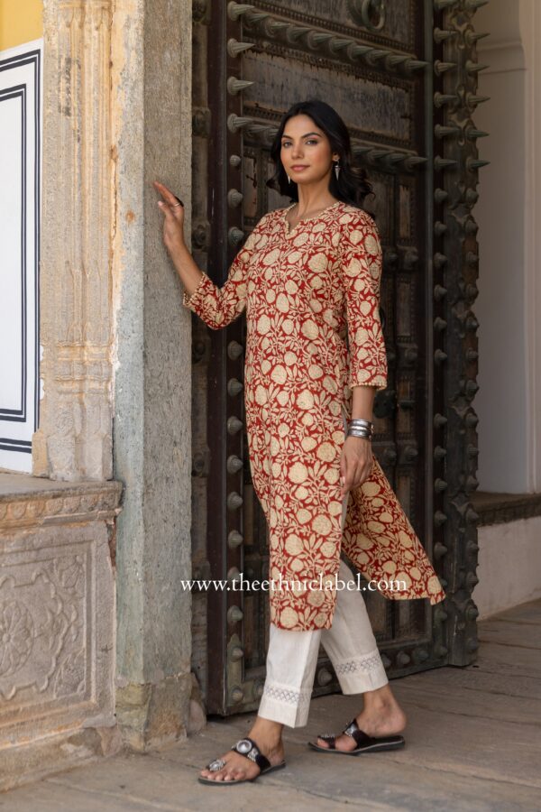 "Daksha" Bagru Print Cotton kurta - Image 4