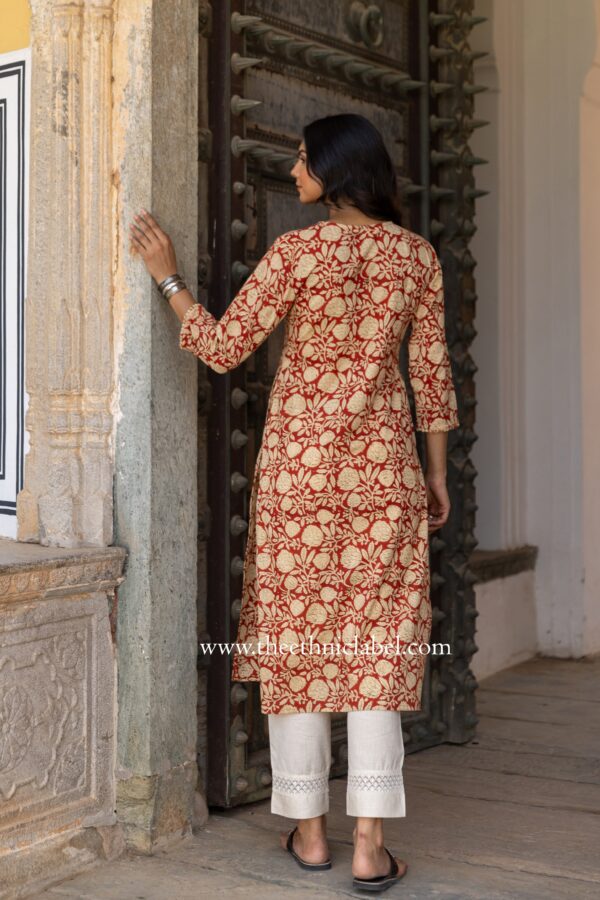 "Daksha" Bagru Print Cotton kurta - Image 3