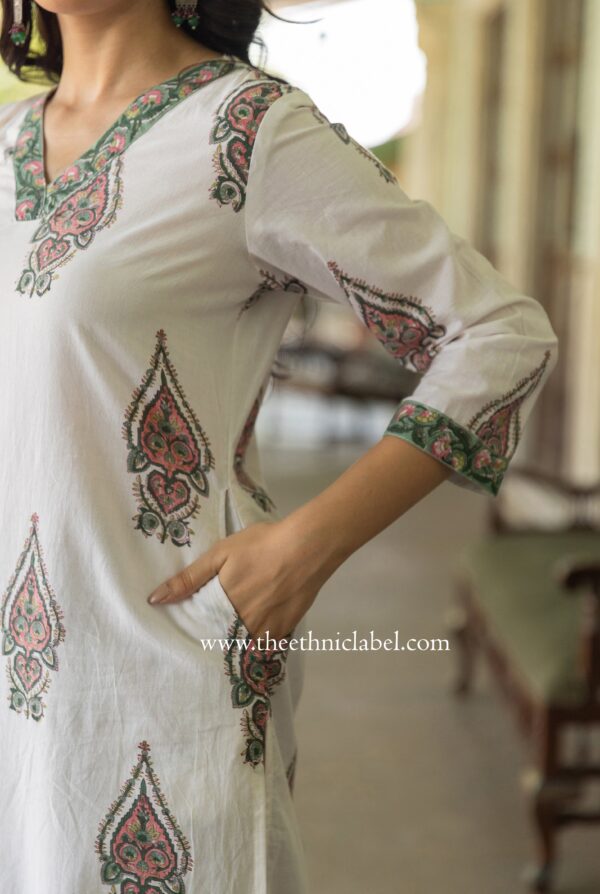 "Zareen" Hand block printed Cotton Kurta - Image 5