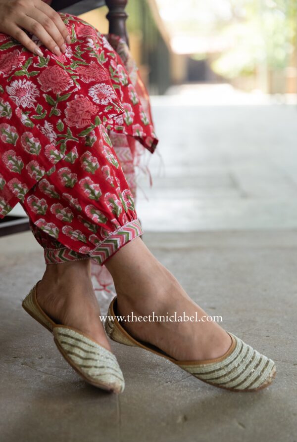 "Ritika" Cotton Kurta Set with Kota Doria Dupatta(3pc) - Image 7
