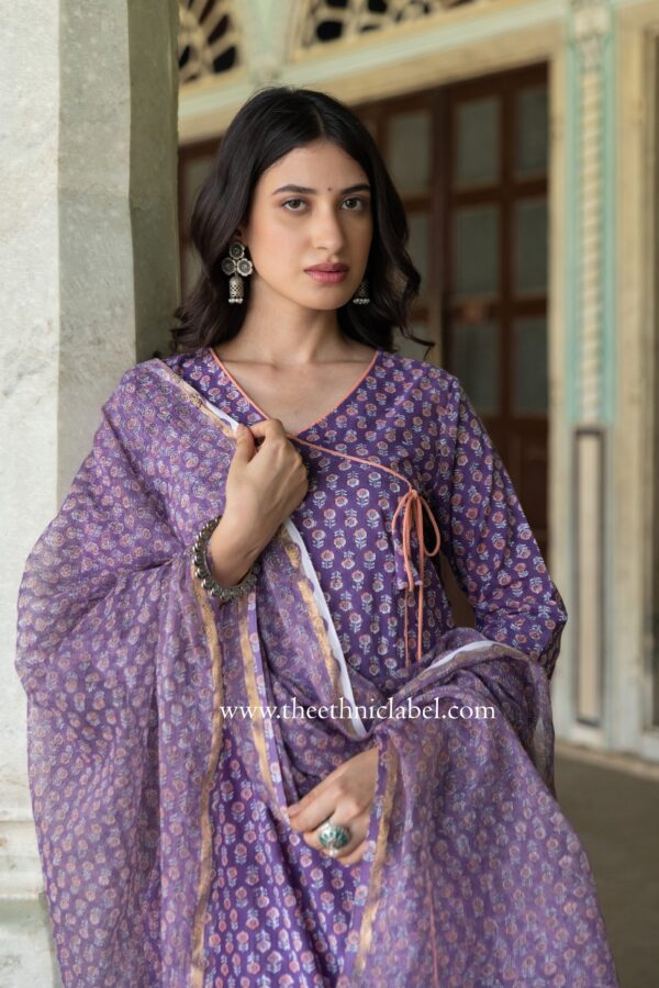 "Nadiya" hand Block Printed Cotton kurta with Dupatta-2pc - Image 3