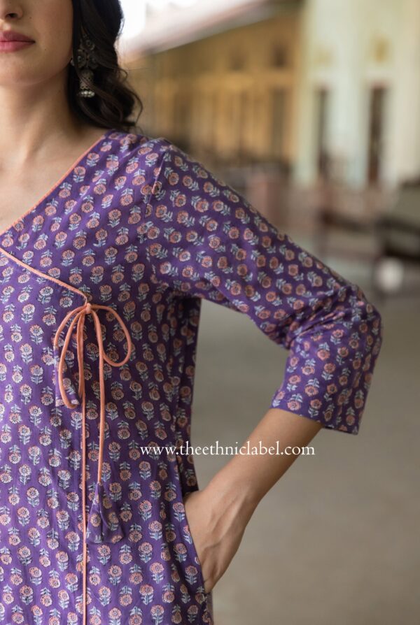 "Nadiya" hand Block Printed Cotton kurta with Dupatta-2pc - Image 7