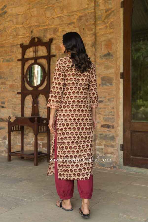 "Nadira" Bagru Print Cotton kurta - Image 4