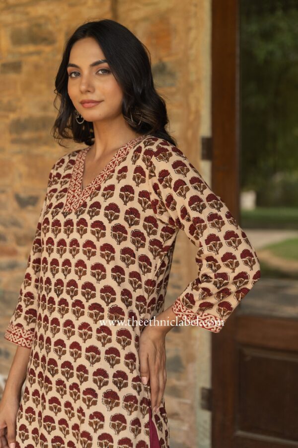 "Nadira" Bagru Print Cotton kurta - Image 2