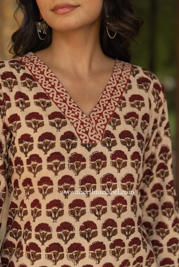 "Nadira" Bagru Print Cotton kurta - Image 5
