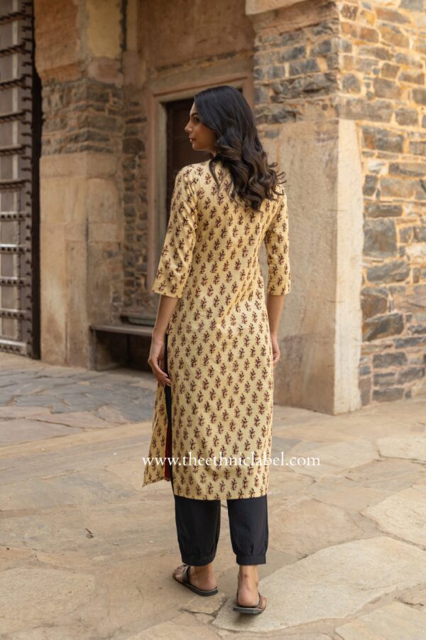 "Chanak" Bagru Hand Block Printed Cotton kurta - Image 4