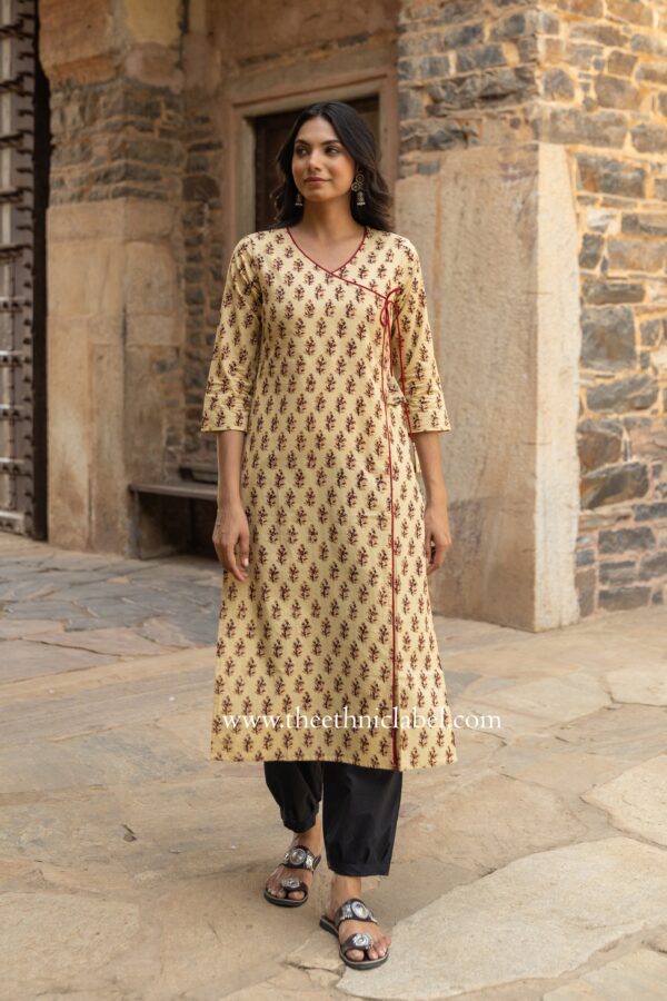 "Dhara" Bagru Hand Block Printed Cotton kurta - Image 3