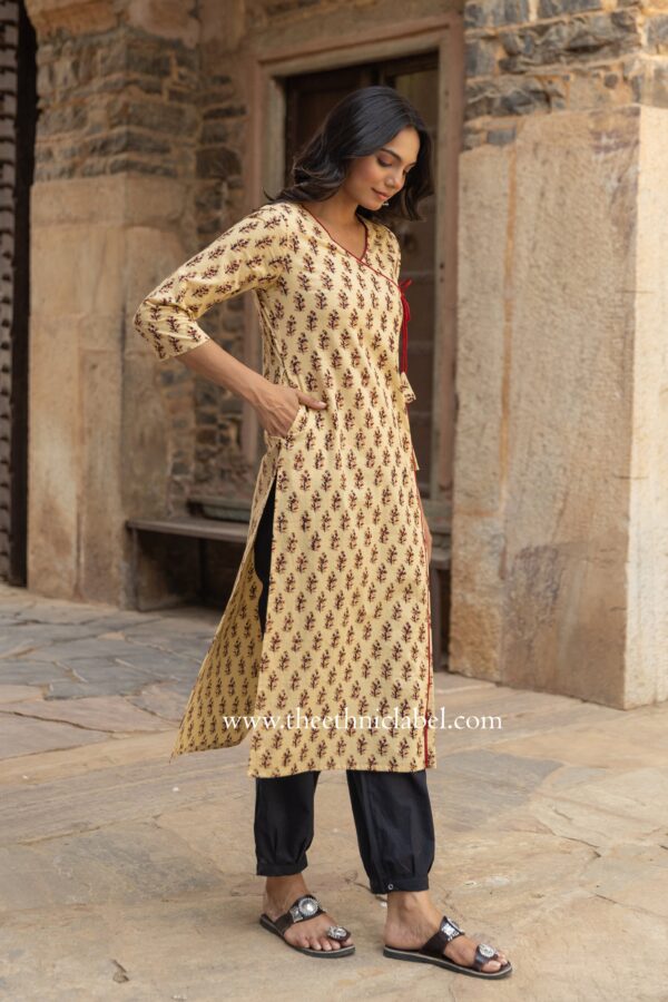 "Chanak" Bagru Hand Block Printed Cotton kurta - Image 3