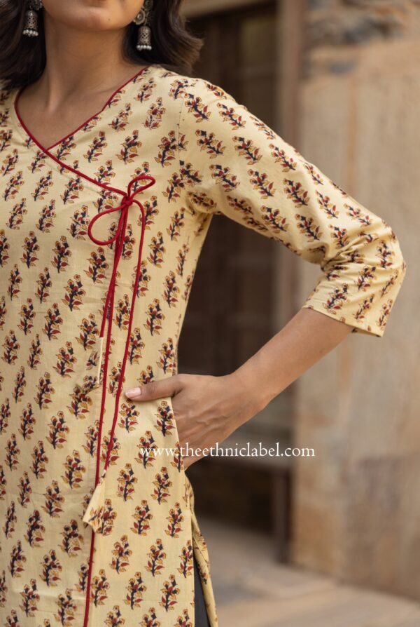 "Chanak" Bagru Hand Block Printed Cotton kurta - Image 5