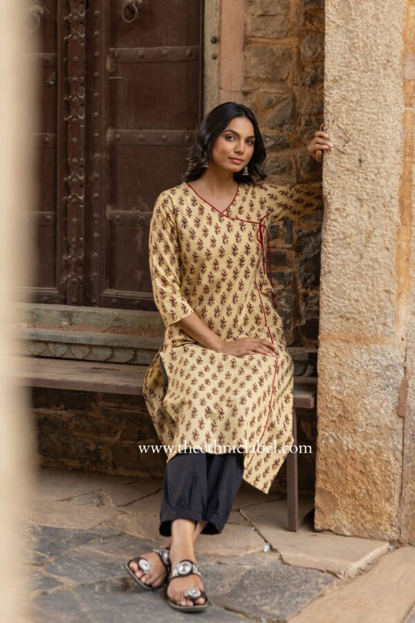 "Dhara" Bagru Hand Block Printed Cotton kurta - Image 9
